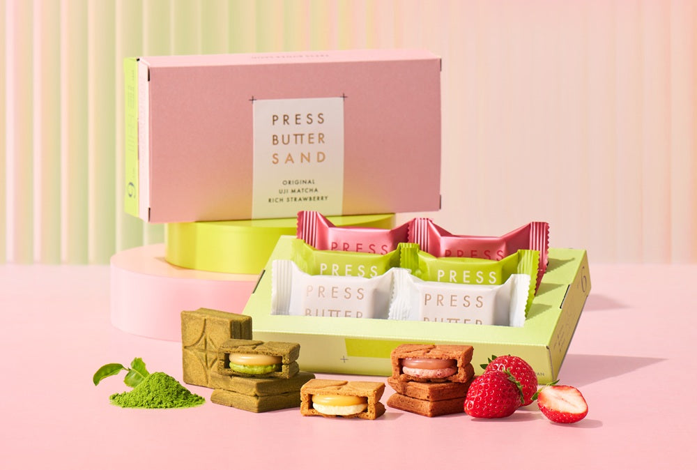 【PRESS BUTTER SAND】春限定のラインナップ第2弾！「抹茶」や「苺」、新年度の手土産やギフトにおすすめの商品を販売中