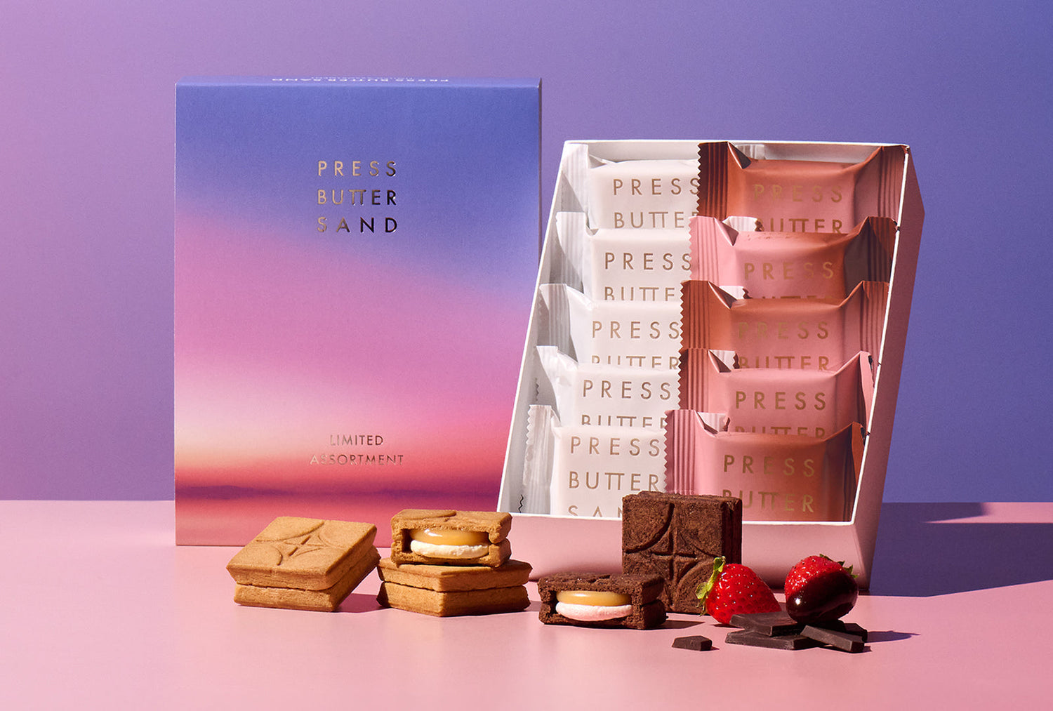 【PRESS BUTTER SAND】羽田空港限定「バターサンド〈ストロベリーチョコレート〉」を詰め合わせた限定セット
